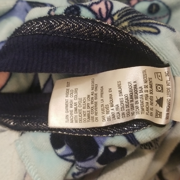 Stitch pajama set, long sleeve button up shirt and pajama pants. Light blue. - Picture 5 of 6